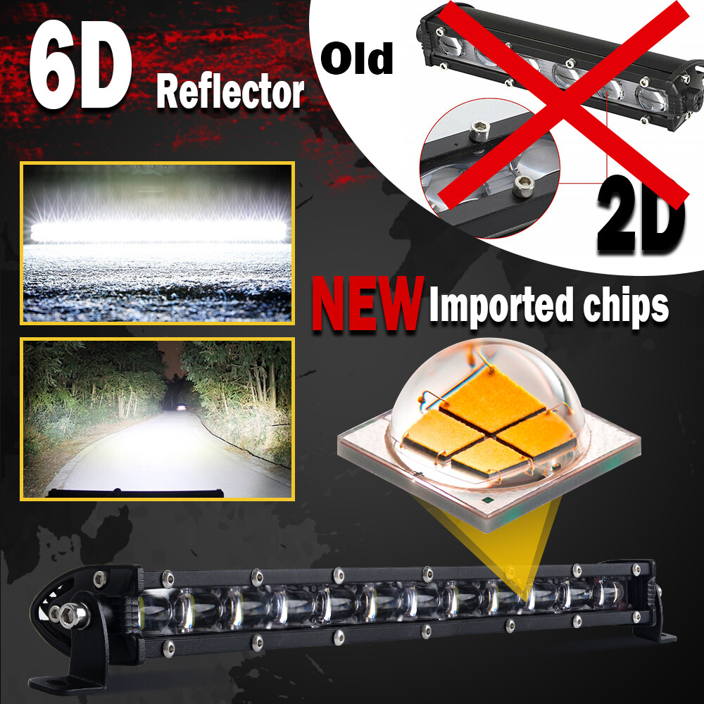 10″20″30″38″40″52″ Slim LED Light Bar Spot Flood Bumper Offroad Truck ATV Fog