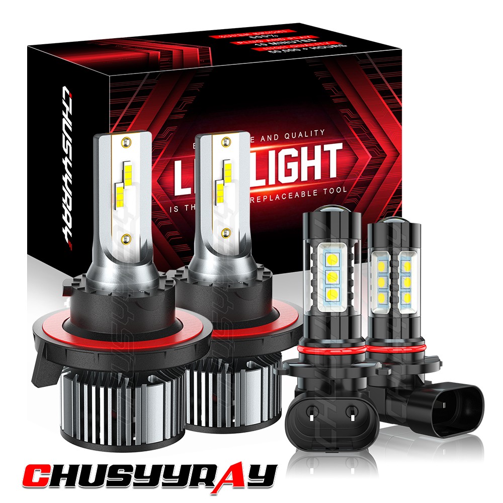 For 2004-2008 Ford F150 H13 9008 LED Headlight Hi/Low Beam+ 9145 Fog Light Bulbs