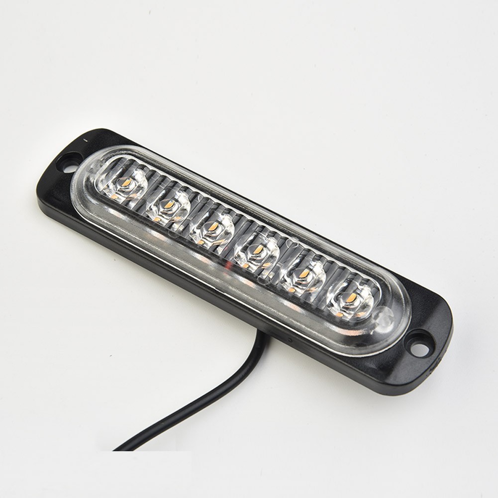 1PC DC 12-24V 18W Yellow 6 LED Bar Car Truck Van Strobe Flash-Light Lamp
