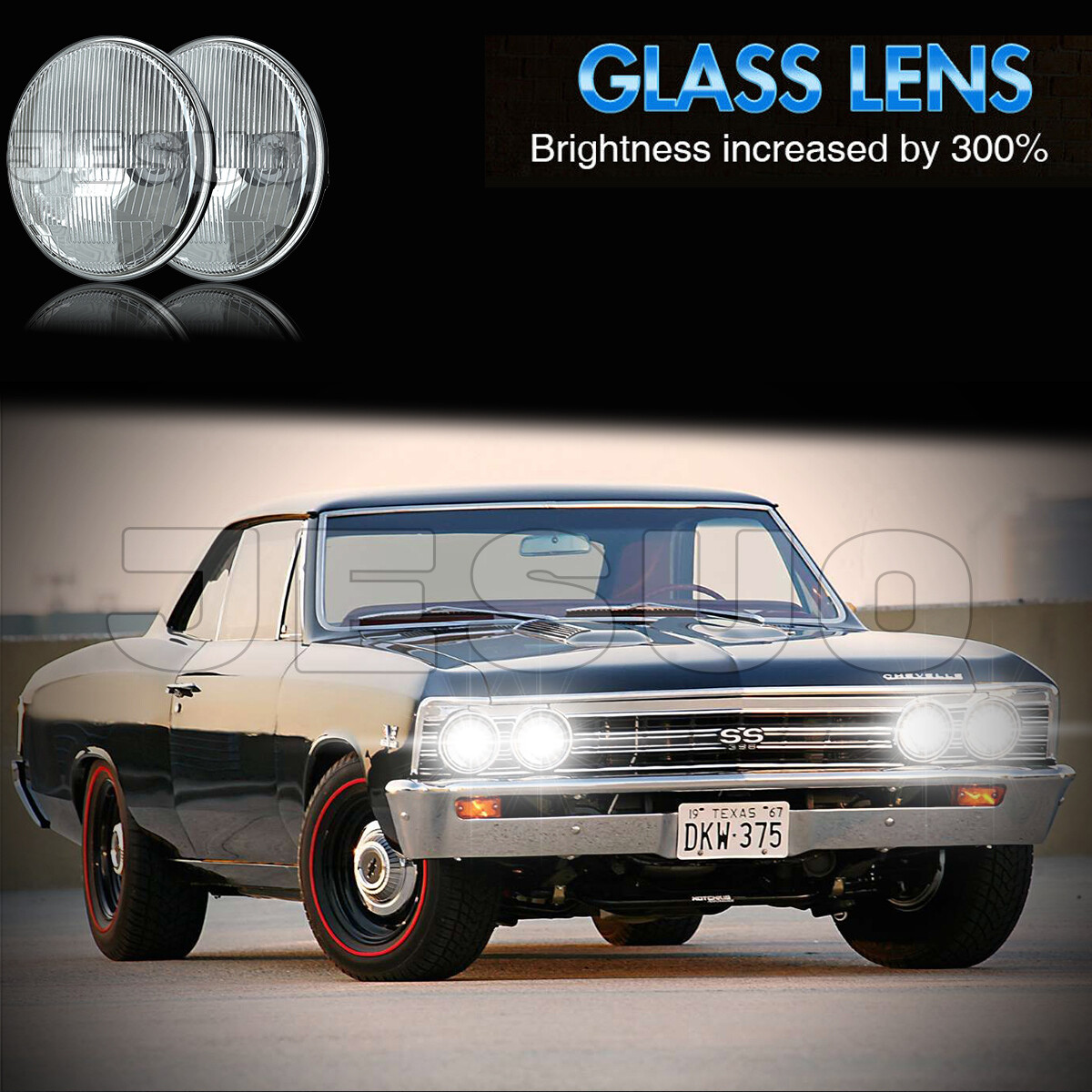 Round 5.75″ 5-3/4″ LED Hi/Lo Headlights for Ford Ranchero Gran Torino 1965-1976