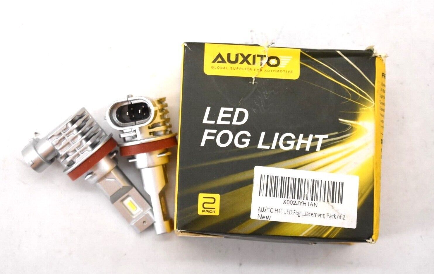 Auxito LED Fog Light Bulb Cool White 40W 9-30V CSP Chip Aviation Aluminum 2 Pack