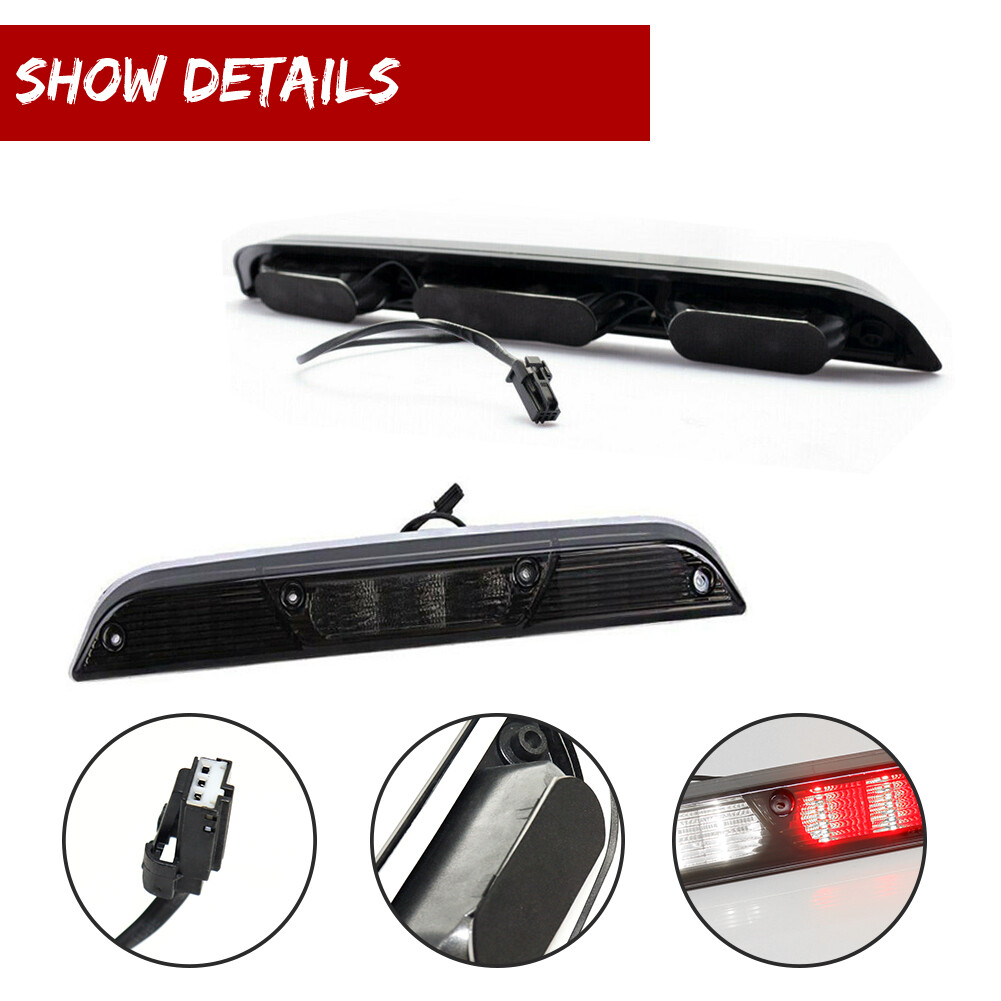 Smoke Black Lens 3rd Third Red Brake Tail Cargo Light For 2015-2019 Ford F-150