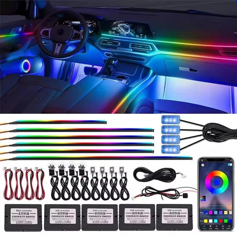 RGB Remote APP Car Symphony Ambient Light 256 Color Led Atmosphere Acrylic Strip