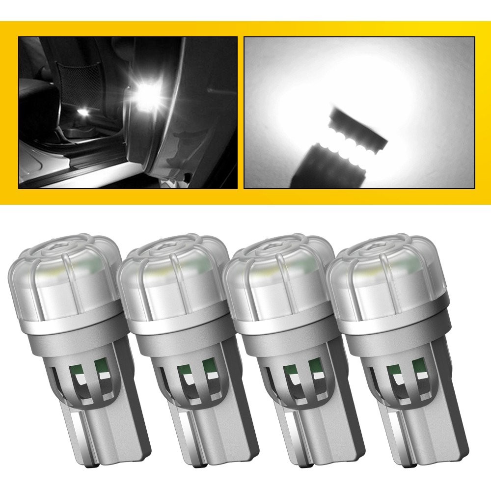 800LM 4PCS White LED 168 T10 194 W5W License Plate Light Inside Dome Trunk Light