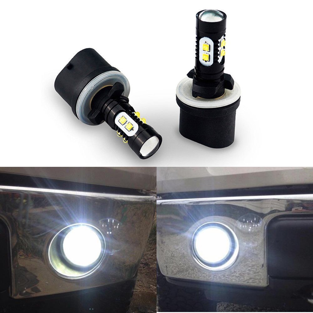 2x 6000K 880 LED Super White 100W Fog Daytime Running Light Bulbs No Polarity