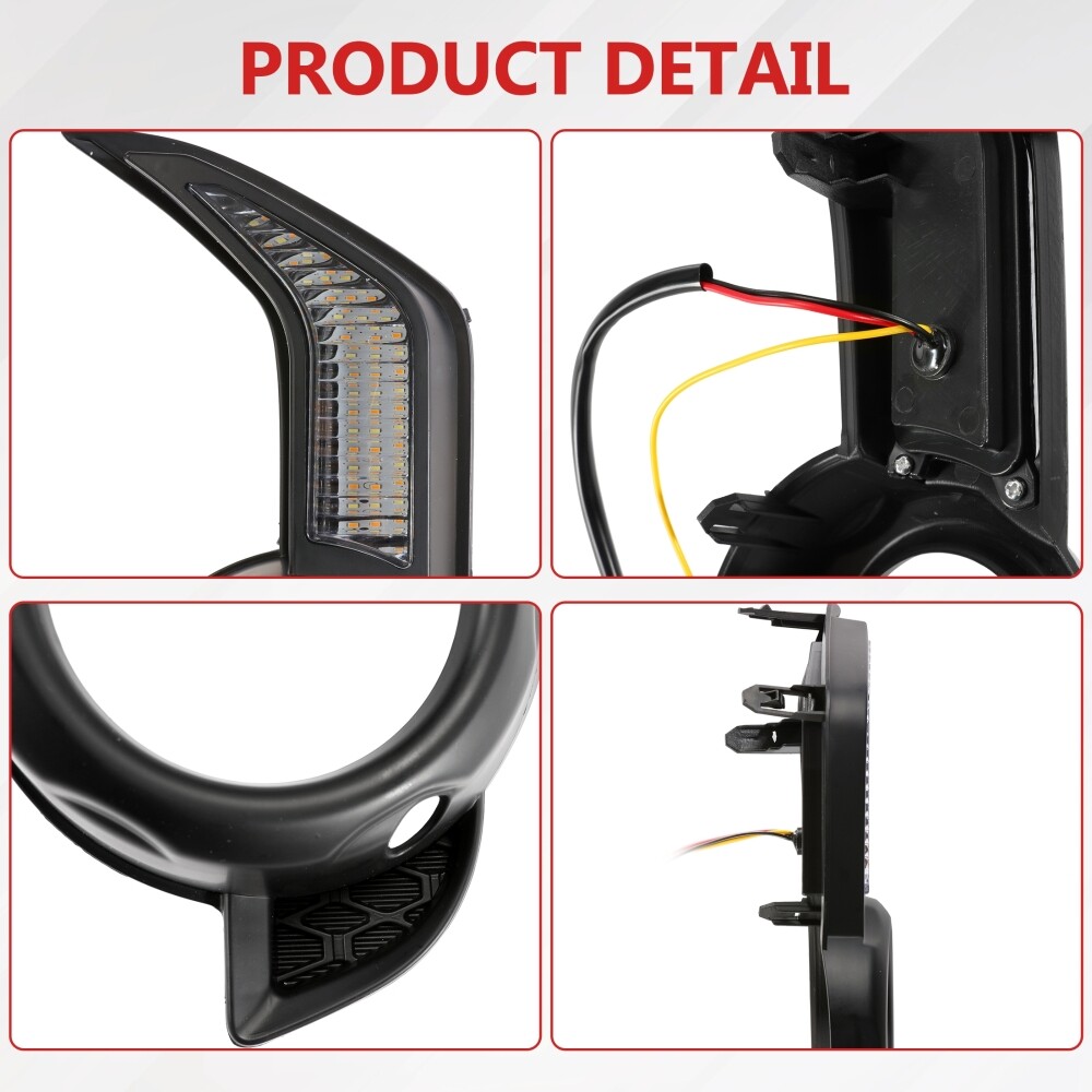 For Toyota 4Runner 13-21 LED Front Fog Light DRL Turn Signal Lights Amber/White