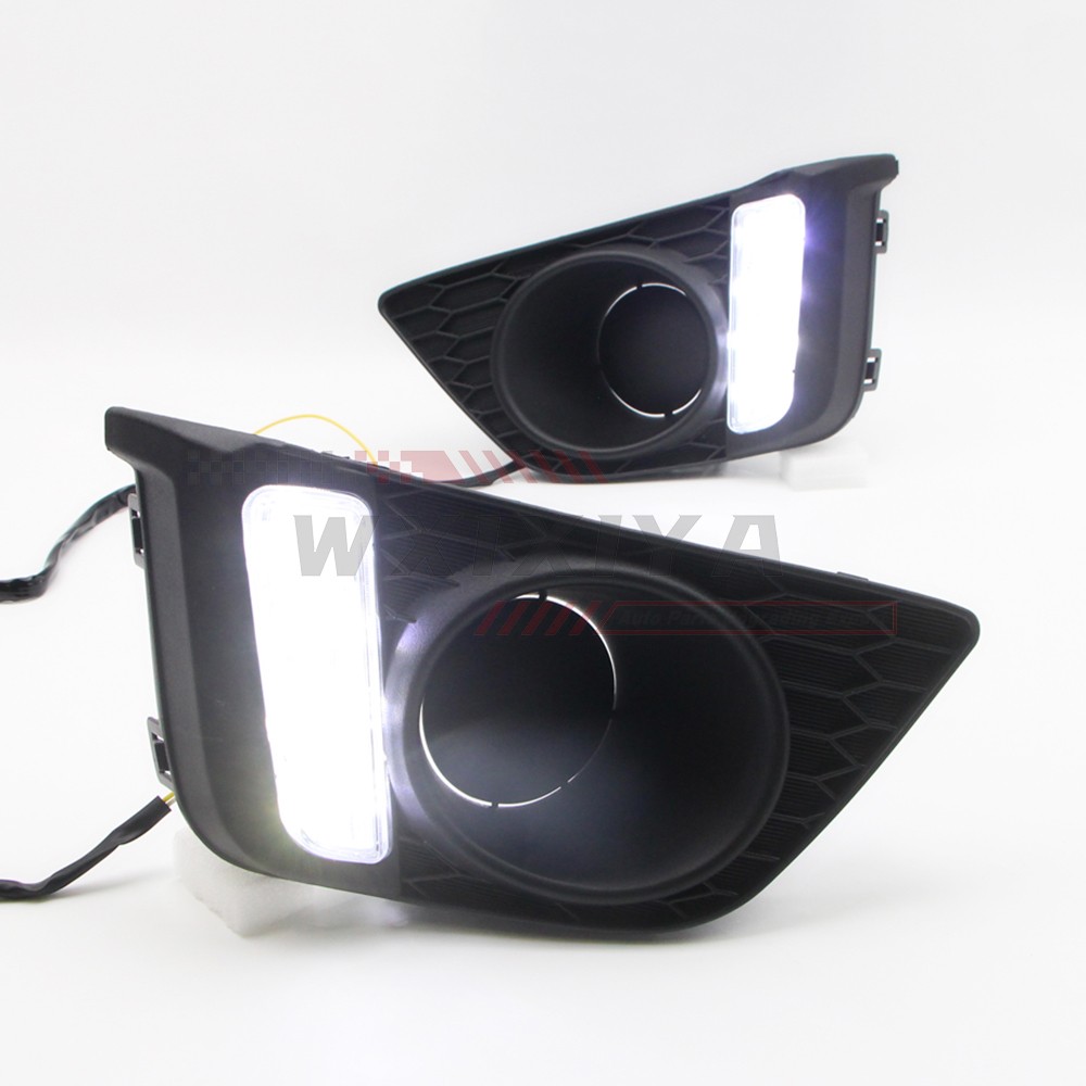 LED DRL for Honda Jazz Fit 2014-2017 Daytime Running Light Fog Turn Signal Lamp