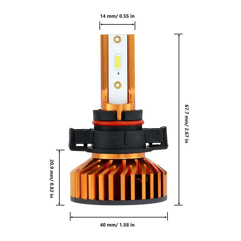 AUXBEAM H16 5202 5000LM Fog Light 6000K White High Power CSP LED Driving Bulbs