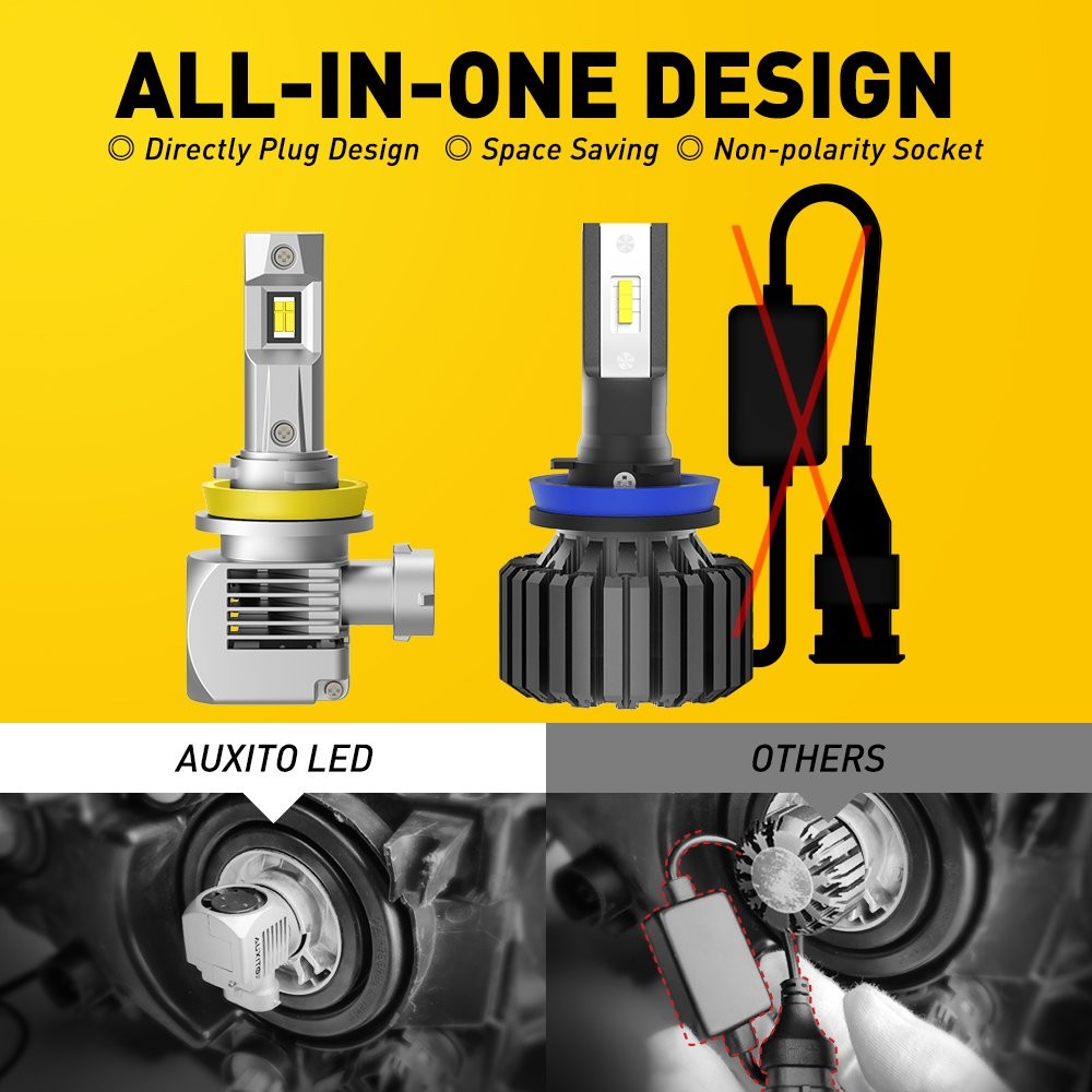 H11 H8 LED Headlight Low Beam Bulbs Canbus Super Bright 6500K Plug Play 2-20X