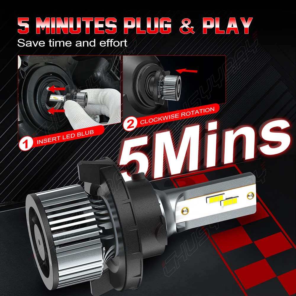 Fit Chrysler Aspen 2007-2009 Combo 9008 H13 9145 LED Headlights Fog Light Bulbs