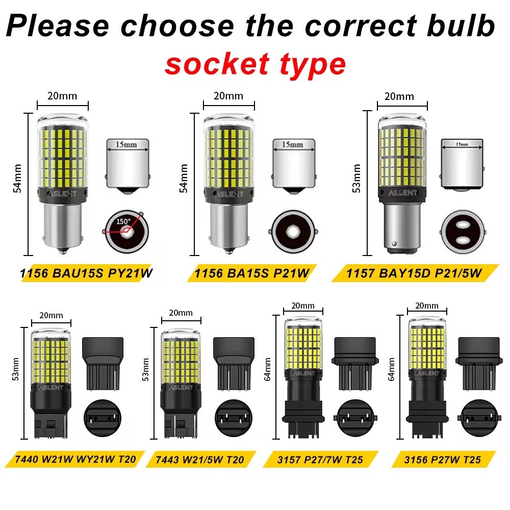 OPRAH 7440/7443/1156/1157 LED Turn Signal Light Bulb Anti Hyper Flash Indicator