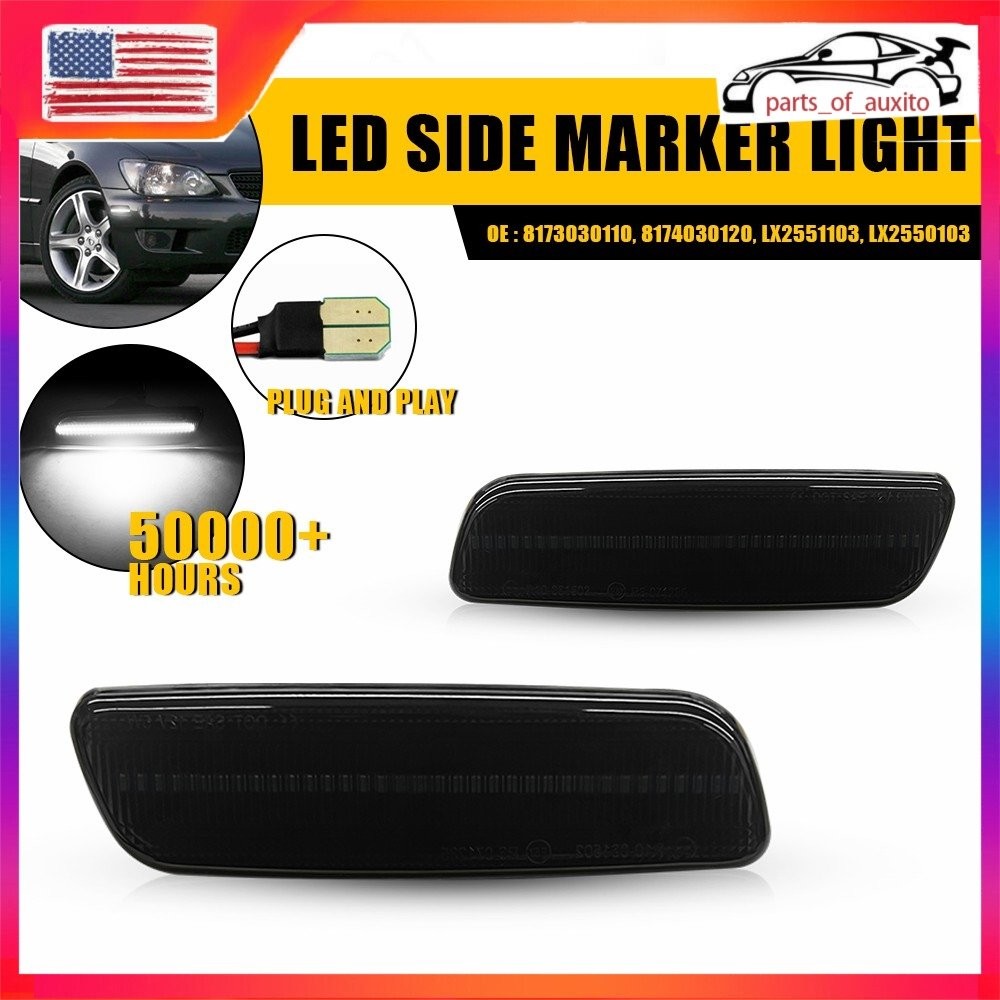 2/4x LED White Side Front Parking Marker Signal Light Fit Scion Toyota Lexus