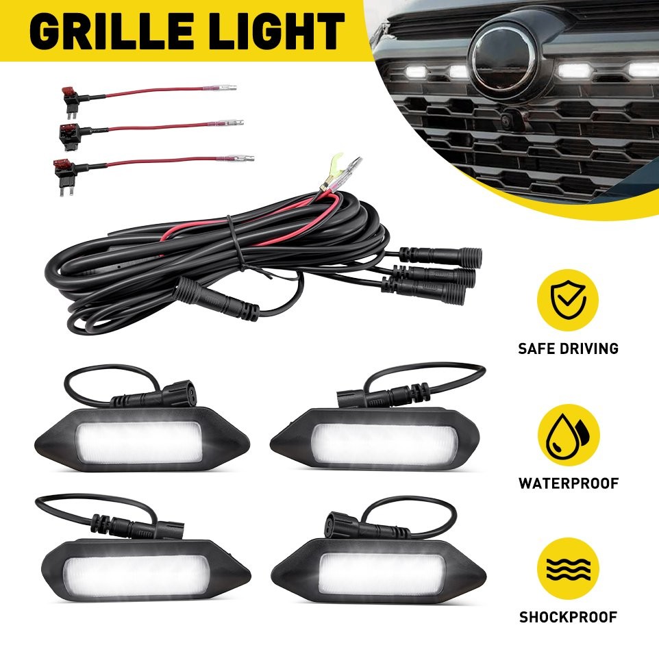 4x White Front Grille LED Lights Raptor Grill For Toyota RAV4 2019-2023 2024 EPM