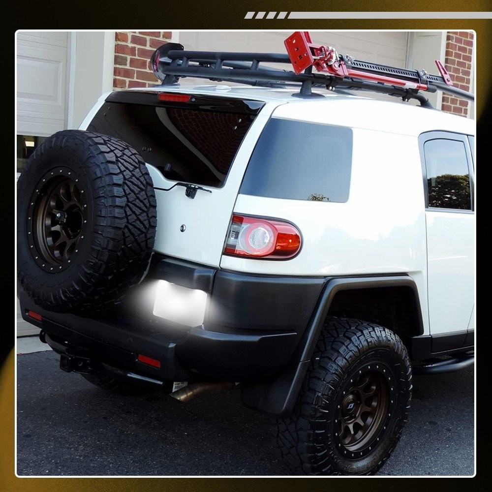 2PCS Chrome LED License Plate Lights for 2007-2014 Toyota FJ Cruiser 6000K White
