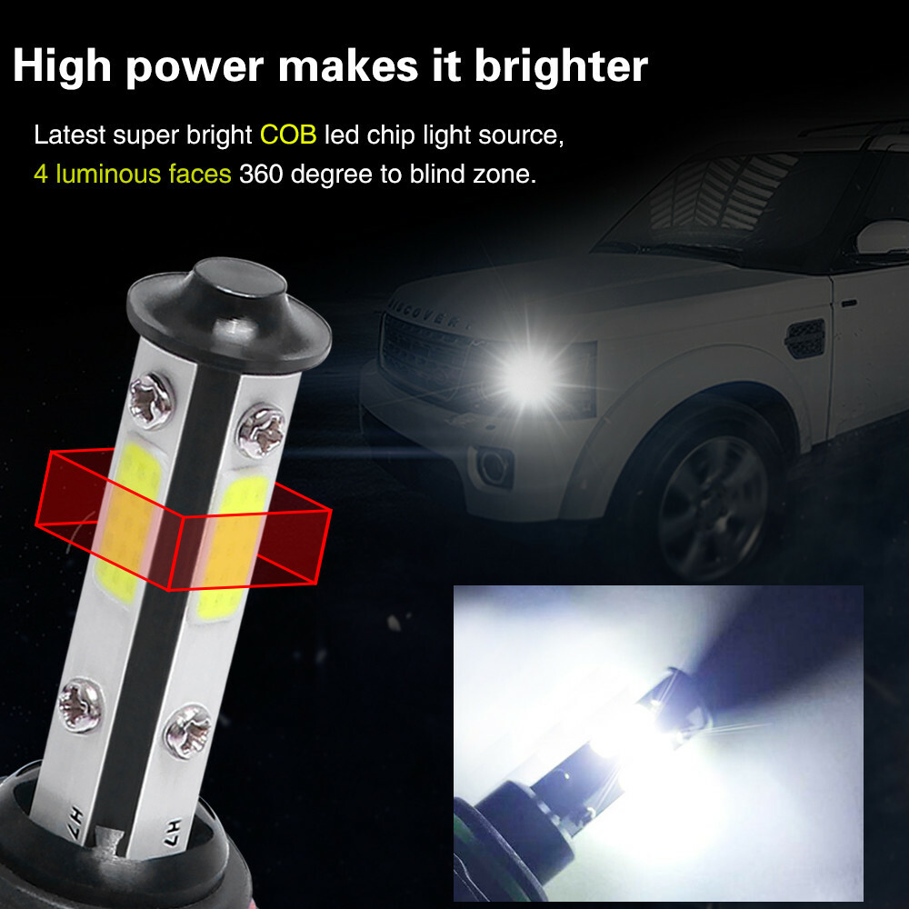 4PCS 9005/HB3 4-Sides LED Headlight Kits High Power Bulbs 6000K 2400W 300000LM