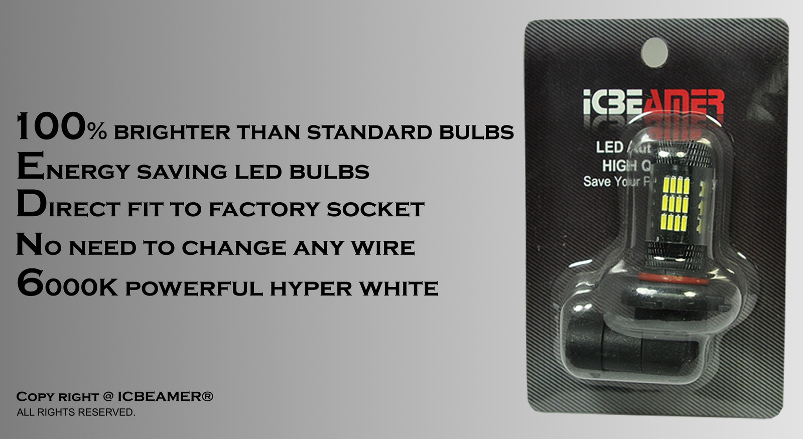 9006 HB4 Samsung LED 12V 57 SMD Canbus 6000K Super White Fog Light Bulbs G337