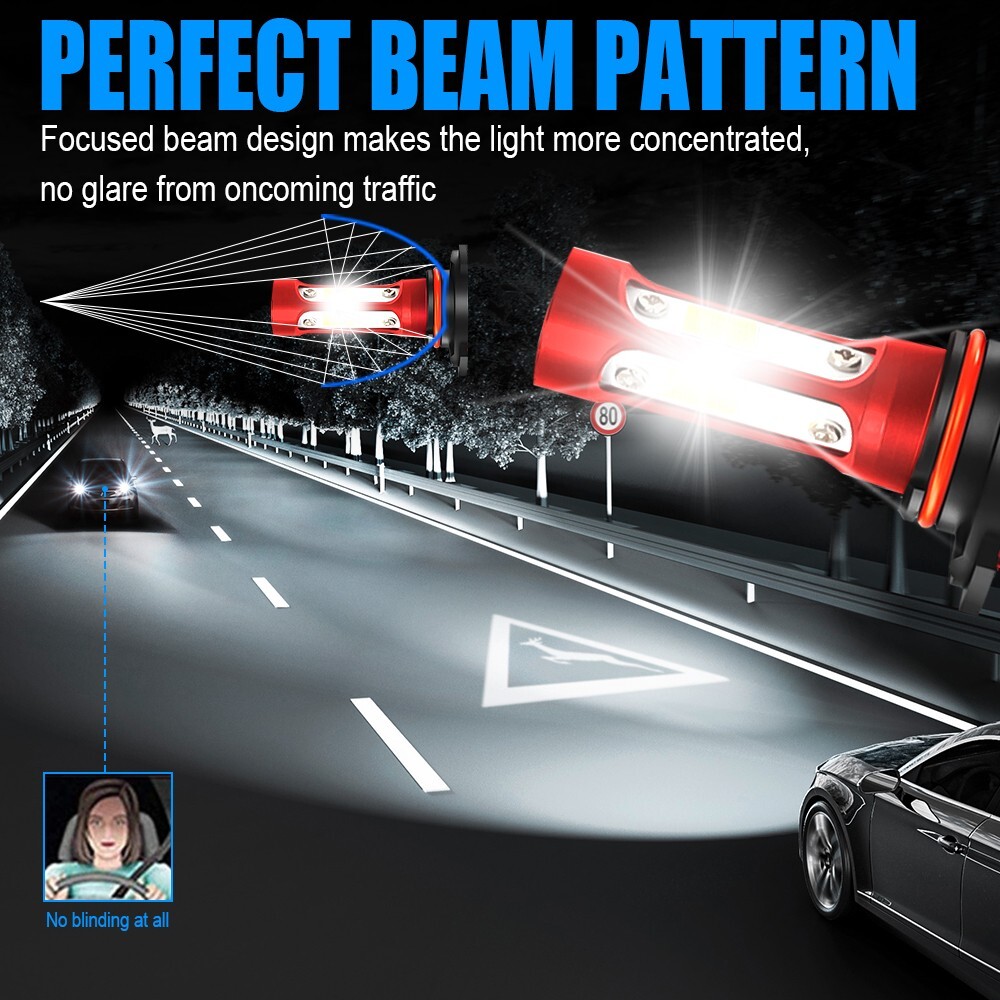 4-Side 9005 9006 Combo LED Headlight Kit High Low Beam Bulb 6000K 4800W 720000LM
