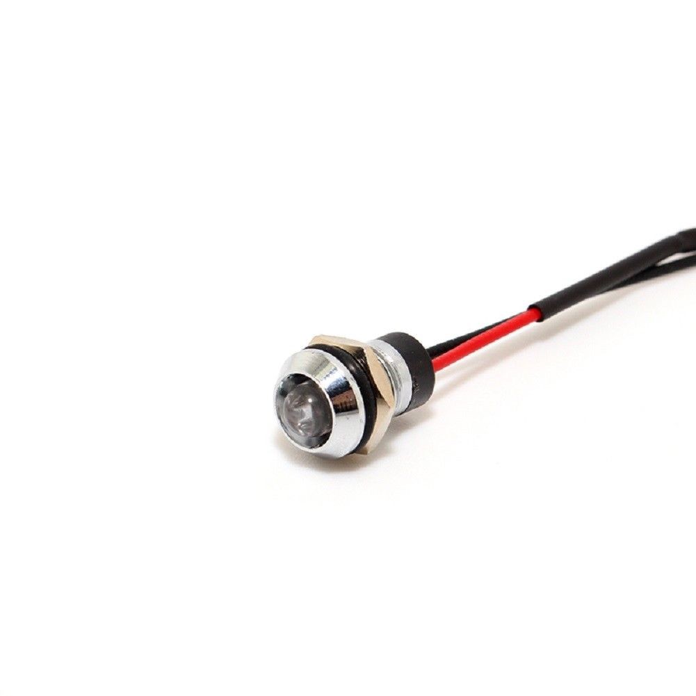 Car Boat 12V 8mm LED Indicator Light Pilot Dash Dashboard Panel Warning Lamp E