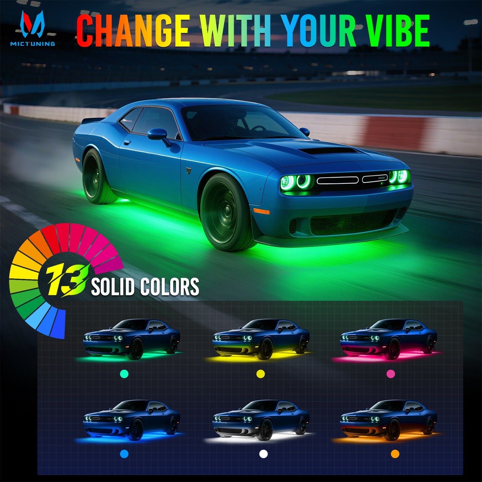 U8 RGB LED Underglow Underbody Lights Strip Dual Remote Control Aluminum Housing