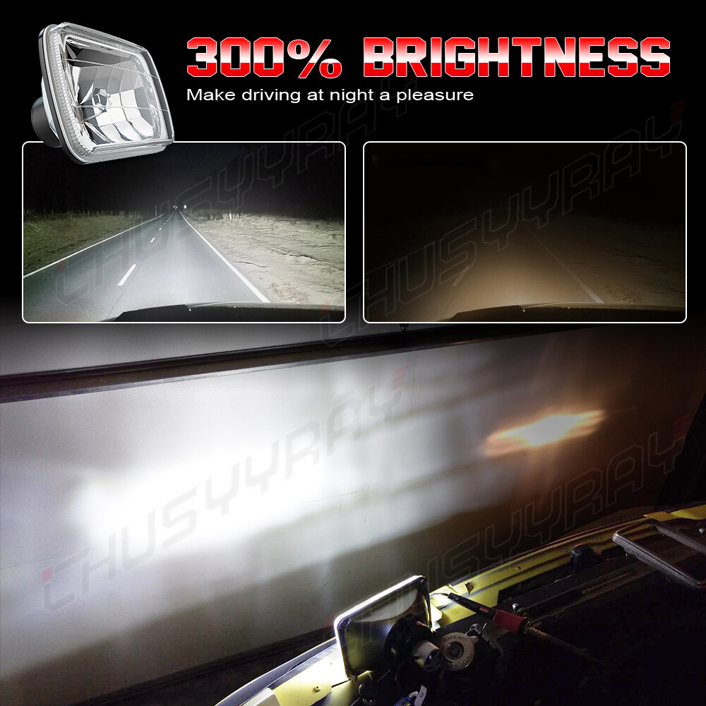 For Jeep Cherokee XJ 84-2001 Pair 5×7″ 7×6 LED Headlights Sealed High/Low Beam