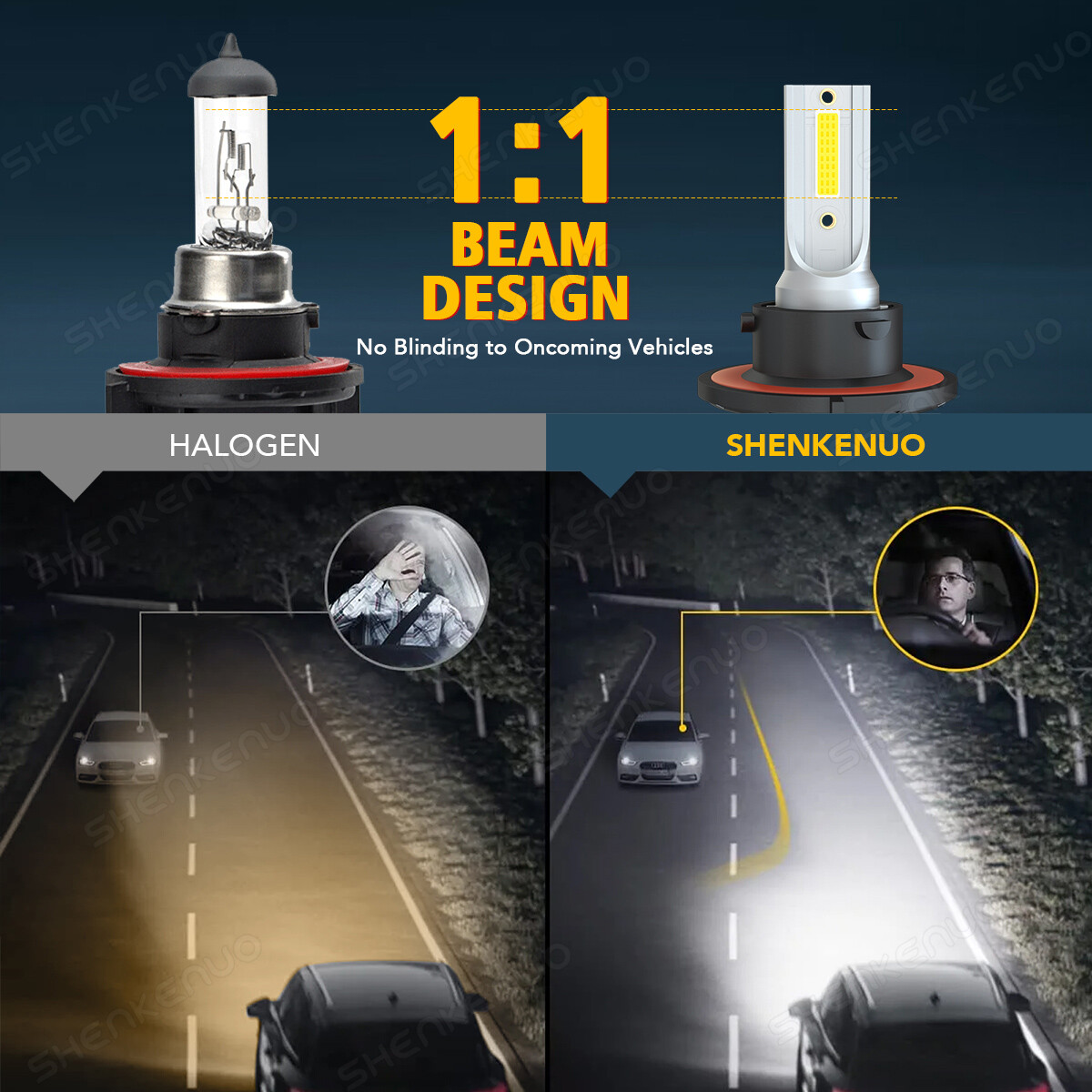 For 2005-2014 Ford F 150 6000K LED Headlight Hi/Lo + Fog Light 4 Bulbs Combo kit