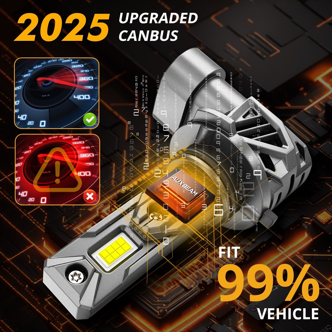 90W 9006 LED Car Headlight Bulb Plug and Play Direct Fit Cooling Fan Q26S Series