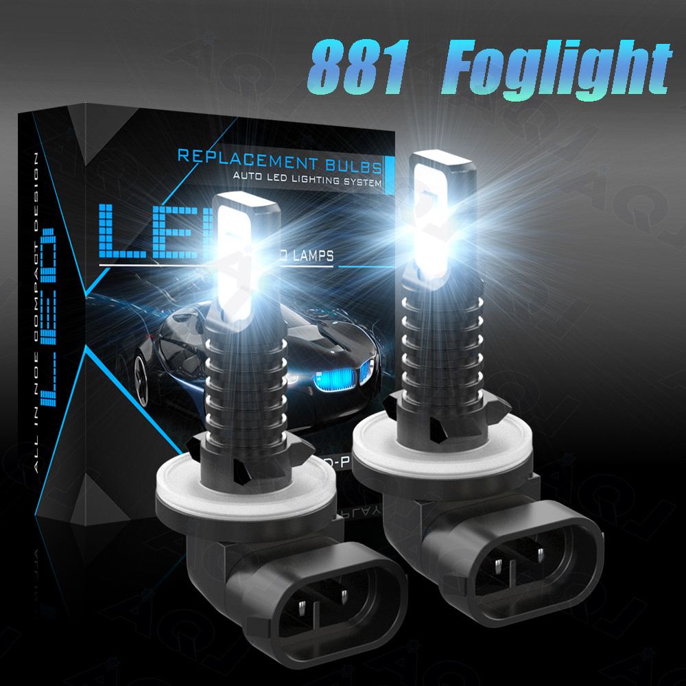 2Pcs 881 H27W/2 70W 8000LM White 6000K LED Fog Light Running Bulbs Super Bright