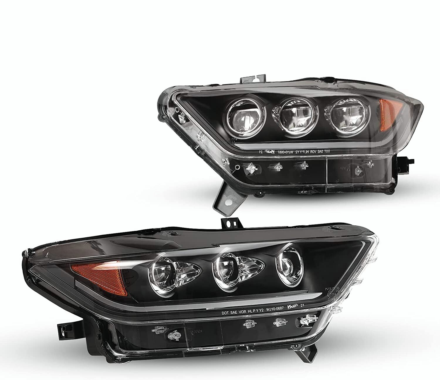 For 2015 2016 2017 Ford Mustang Headlights DRL LED Sequential Projector Headlamp