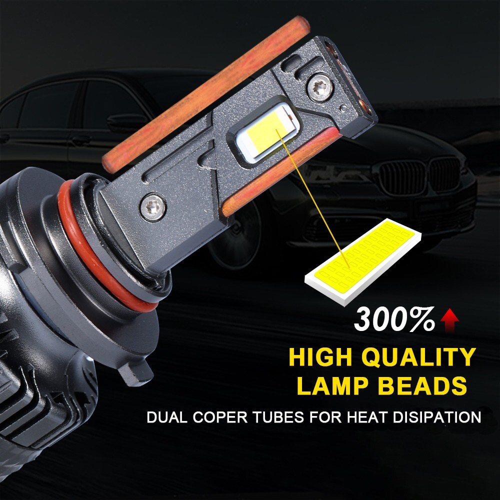 NAS LED HEADLIGHT KIT H7 SUPER WHITE 60000LM 6000K LOW BEAM 1 PAIR