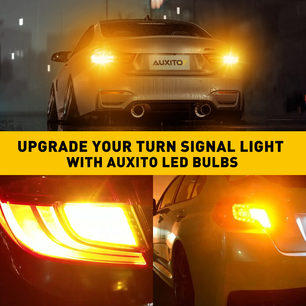 2x 1156 7506 LED Turn Signal Parking Light Bulbs Yellow Error Free Canbus AUXITO