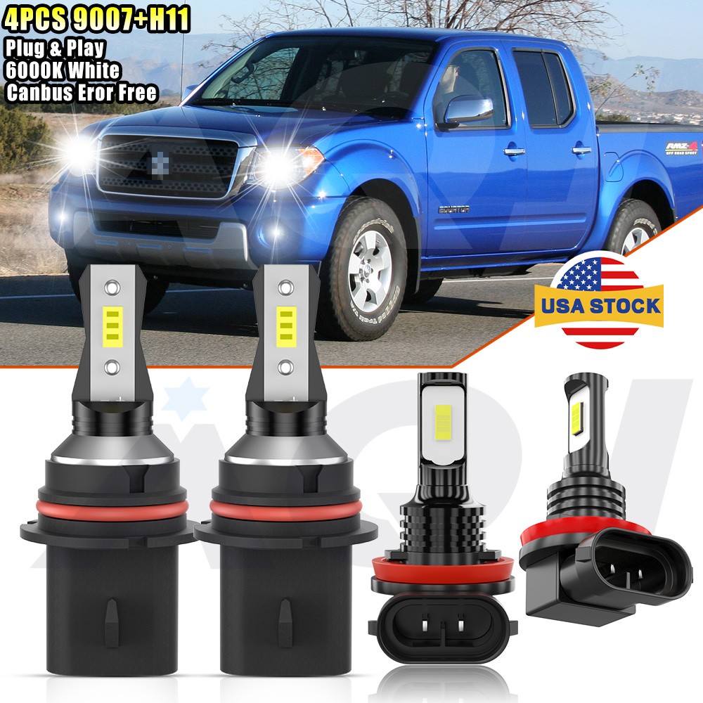 For Mitsubishi Mirage G4 2017-2018 4X LED Headlight Hi/Lo Beam + Fog Light Bulbs