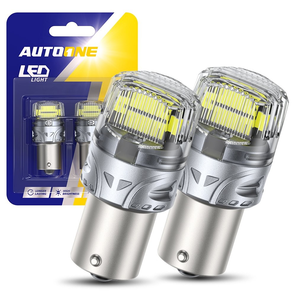 2X 6500K White 1156 7506 BA15S 16SMD 3000LM Parking Light Reverse LED Bulbs EOOK