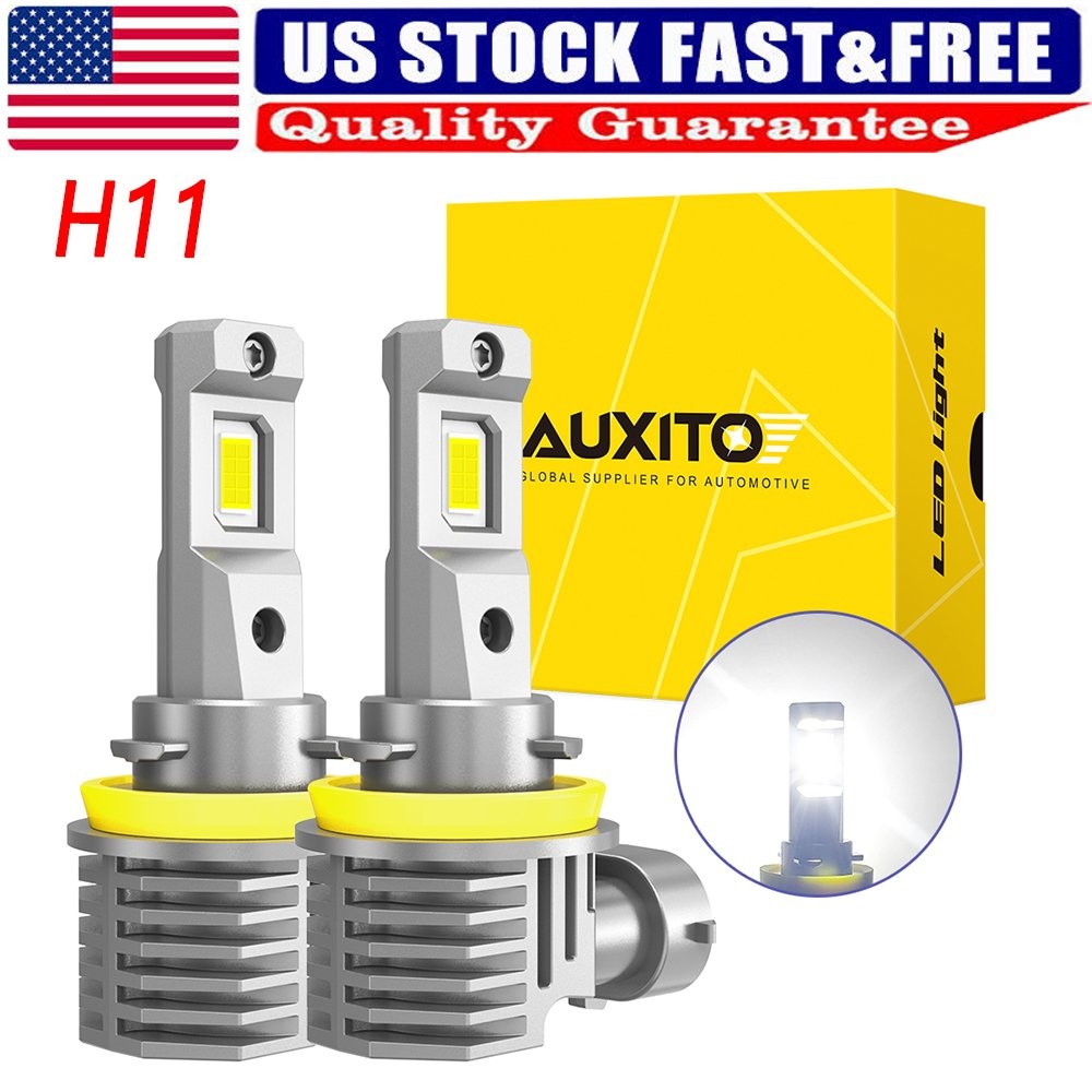 Error Free H11 H9 H8 LED Headlight 6500K White High Low Beam Bulbs CANBUS AUXITO