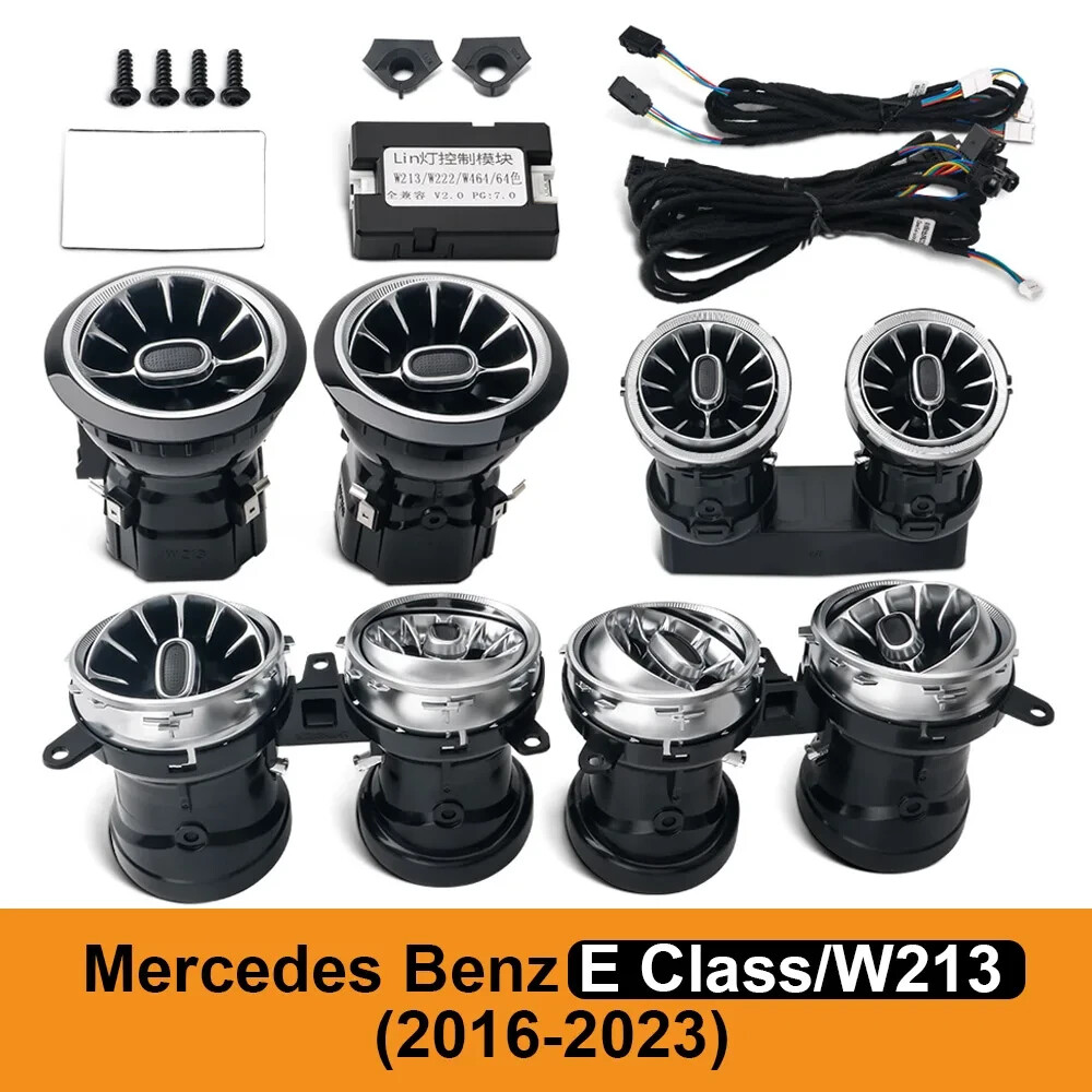 8PCS AC Vent Ambient Light For Mercedes Benz E-Class W213 2016-2023 64 Colors