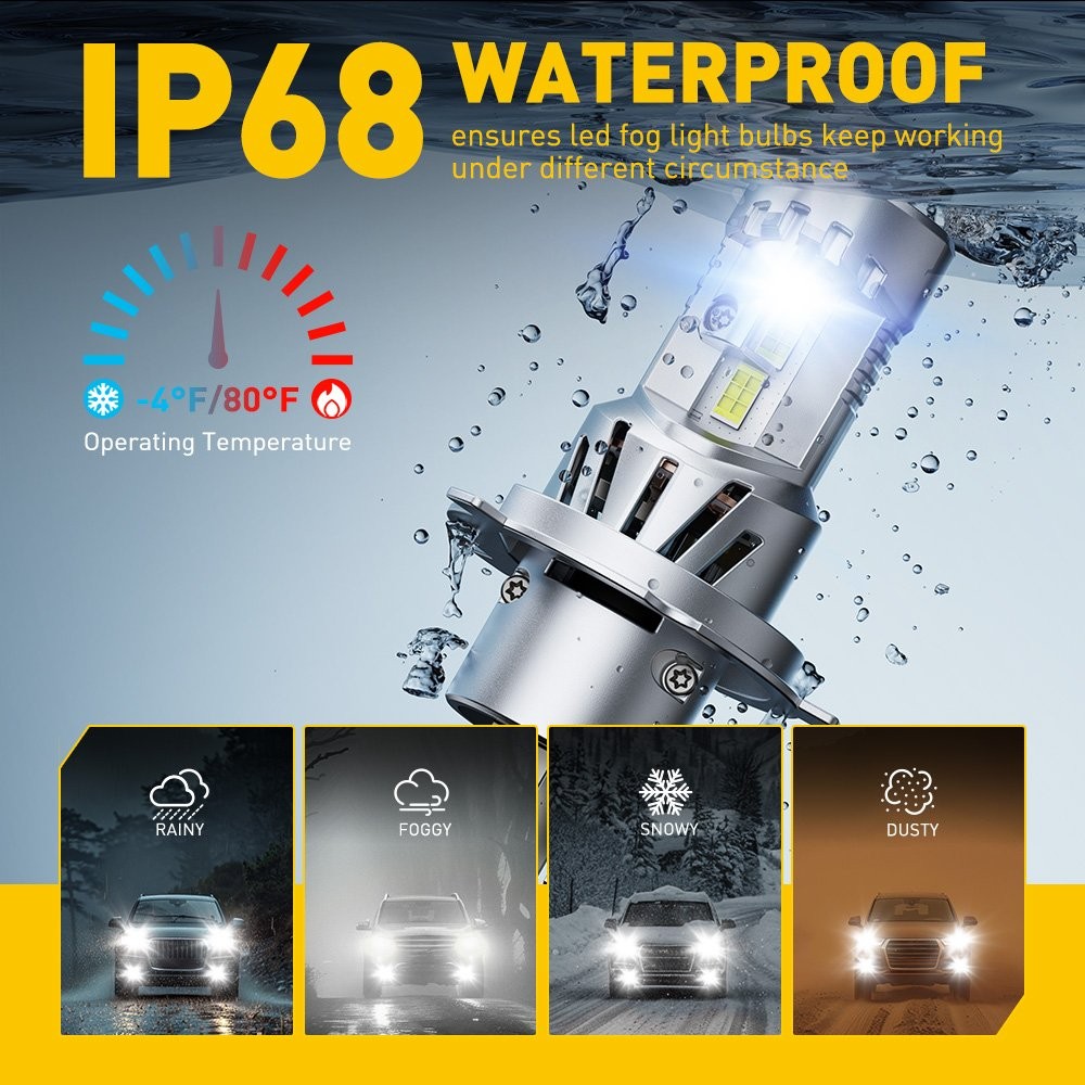H4 9003 HB2 LED Headlight Bulbs Conversion Kits 6500K High Low Beam Bulb 1-6 Set