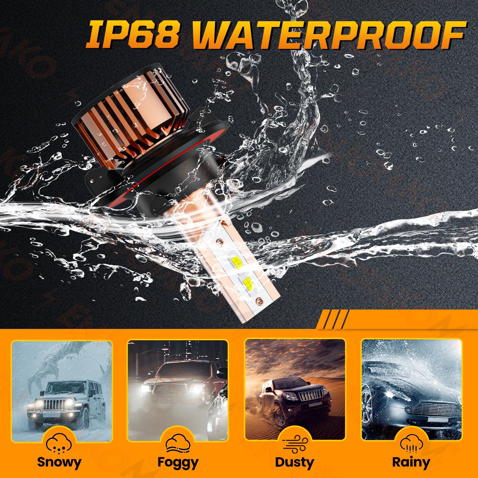 For Ford F 150 2004-2014 12000K LED Headlight High Low+Fog Light Bulbs Combo 4x