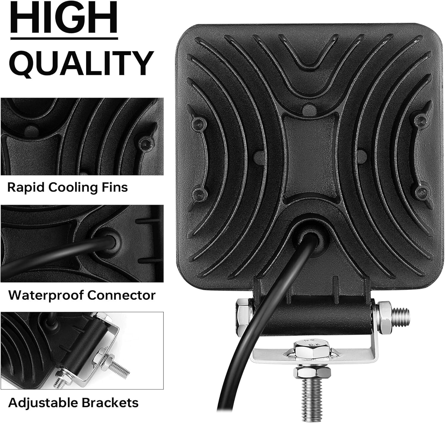 4Inch 48W Square LED Work Light 12V-24V Pods Flood Spot Lamp SUV Truck Off Road