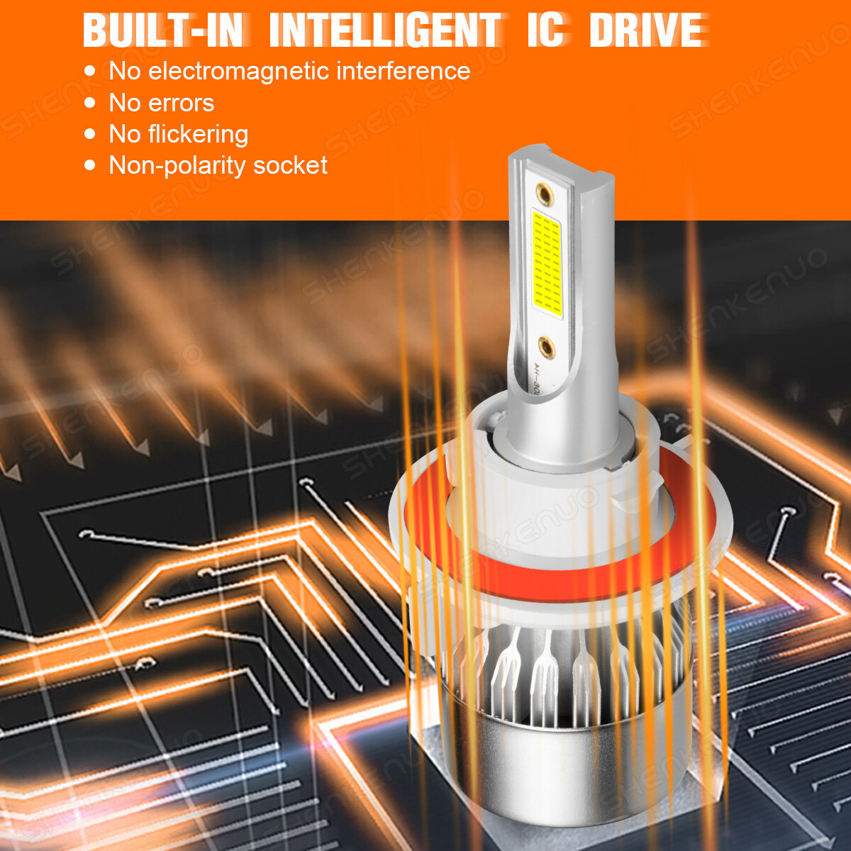 H13 9008 LED Headlight Bulbs Kit 120W 56000LM Hi/Lo Beam Super Bright White