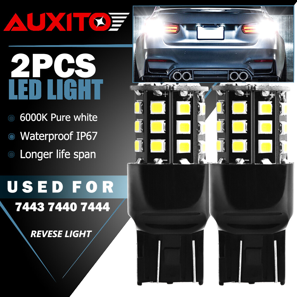 AUXITO 7440 7441 7443 7444 LED Brake Stop Light Bulb Lamp Pure White Bright 2PCS