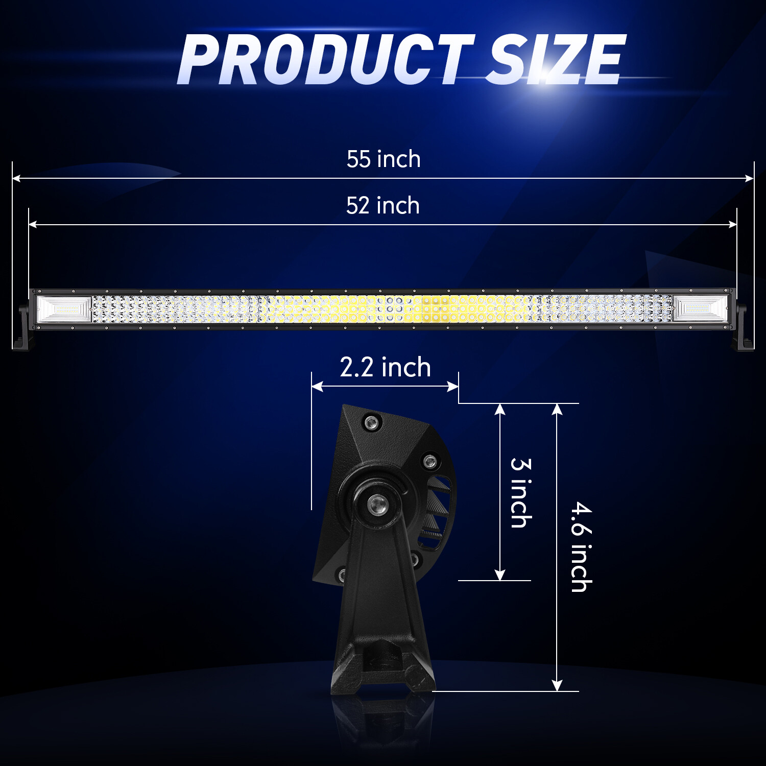 52″ Inch 1000W LED Light Bar Spot Flood + 12″ + 4″ Pods For Jeep Truck SUV Boat