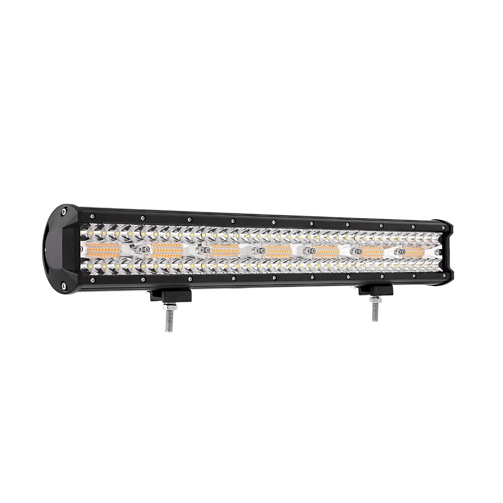 AUXBEAM 20″ LED Work Light Bar Strobe Flash Amber for Jeep Wrangler JK TJ CJ YJ