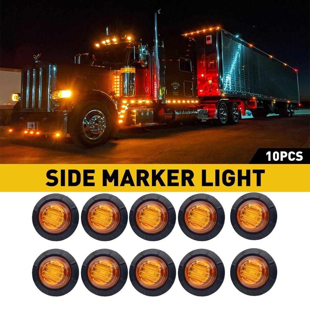 LED 10x Amber Marker Clearance Sealed Light Side for Truck Lorry Trailer 12V Bus