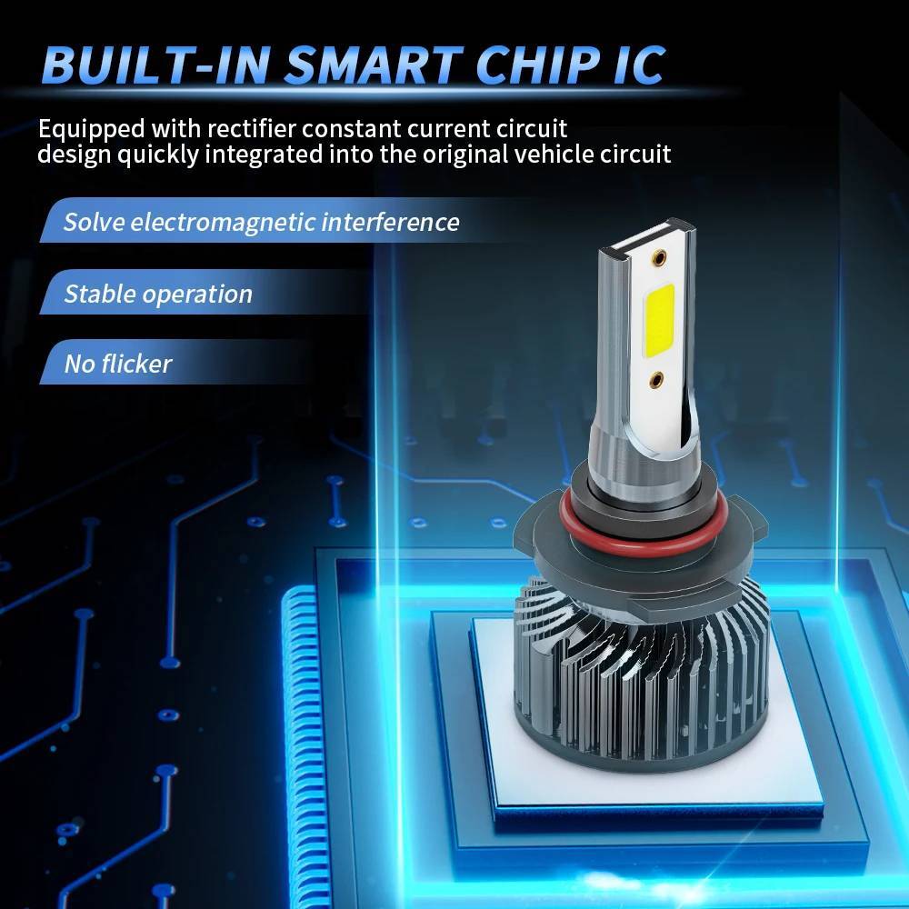 AJHGFOW H11 9005 LED Headlight Kit Bulb H9 HB3 Hi/Low Beam Brighter 6500K
