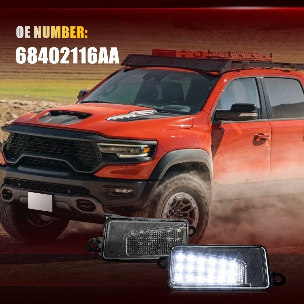 Front Left Right White LED Clear For 2019-2023 Dodge Ram 1500 Under Mirror Light