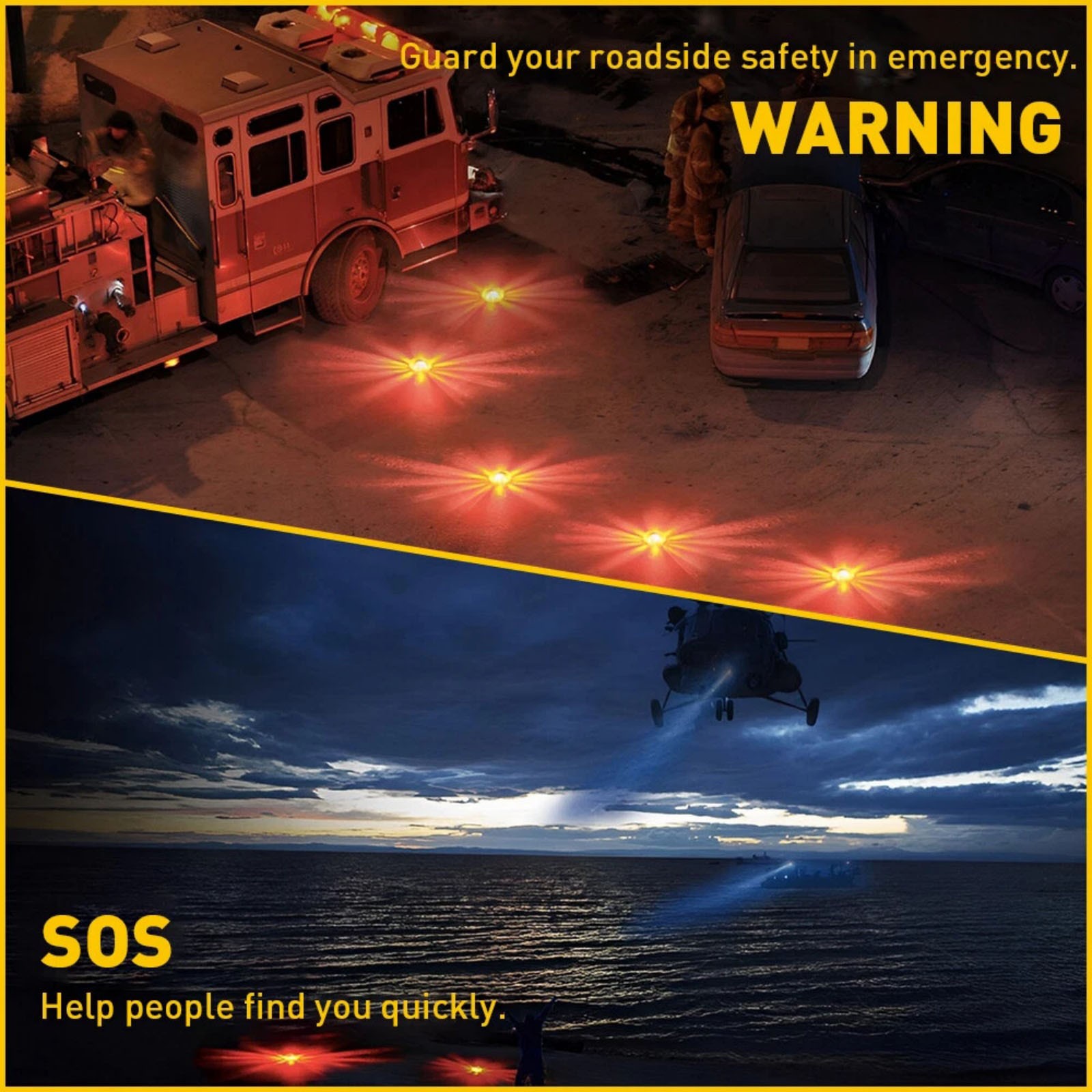 15 LED Safety Beacon Road Flare with SOS and 9 Flashing Modes for Vehicles