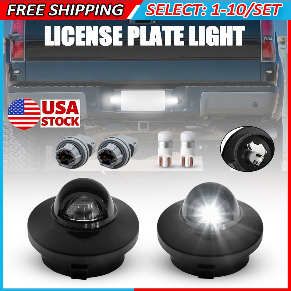 2-20x Rear License Plate Light Housings + Bulb + Socket Fit Ford F150 F250 F350