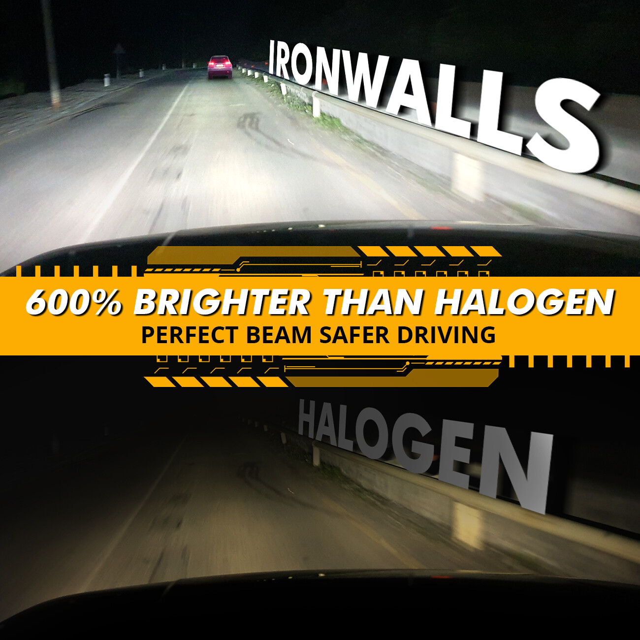 8-sides H11 H9 LED Headlight Kit High Low Beam Light Bulbs 6500K White 3000000LM