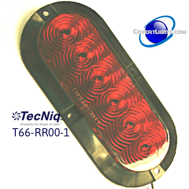 TecNiq T66 Truck Trailer Red STT Surface Mount 6″ Oval USA Lifetime Warranty