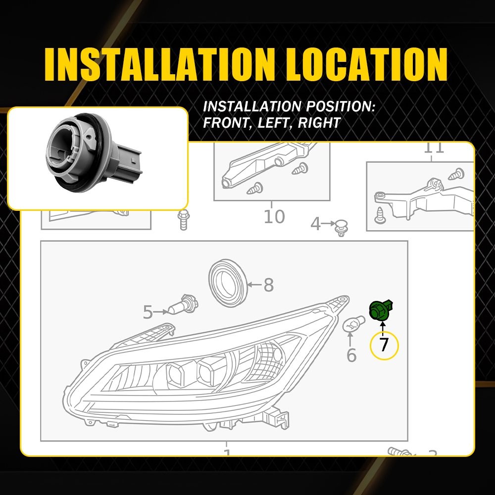 2-20 Front Turn Signal Lamp Socket Plug For Honda Accord 2013-2017 33302-T2A-A01