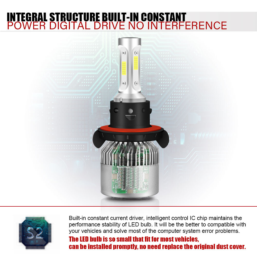 H13 9008 High Low Beam LED Headlight Bulbs Kit Cold White For Nissan NV200 13-21
